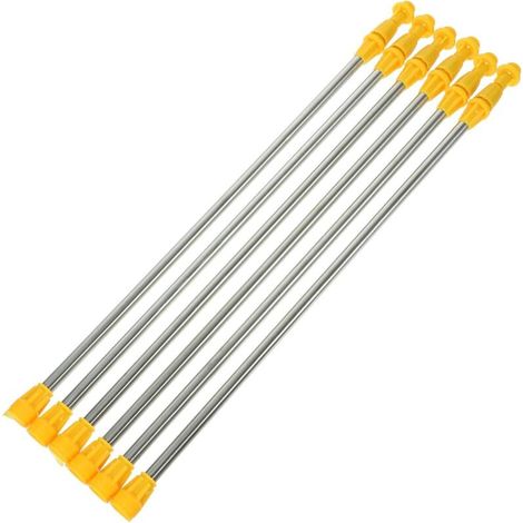 Set Aus 6 Robusten, Teleskopierbaren Stangen Aus Stahl (45–80 Cm) Mit Rutschfesten Verlängerungsspitzen Für Gartenbewässerung Und Landwirtschaft. Zubehör Für Sprühgeräte.
