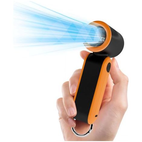 Mini Ventilator Tragbar, 17400rpm Taschenventilator Mit Haken, 3000mah Wiederaufladbarer Turbo Ventilator Mit 5 Geschwindigkeiten Für Wechsel/arbeit/einkaufen/reisen/schule, Schwarz & Orange