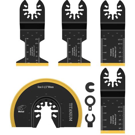 Set Mit 5 Oszillierenden Titan-sägeblättern – Multifunktionszubehör Für Kunststoff, Holz Und Metall, Kompatibel Mit Fein Und Makita