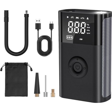 Tragbarer Luftkompressor, 150 Psi Reifenfüller Für Autos, Luftkompressor Mit Manometer, Mini-kompressor Geeignet Für Autos, Motorräder, Fahrräder, Schwimmreifen Usw.