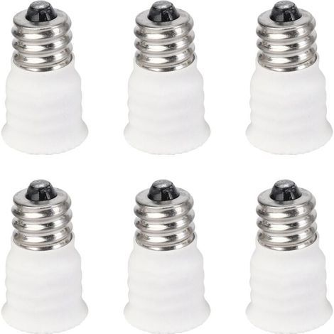 6er-pack E12 Auf E14 Weiße Led-lampenfassung-adapter Hochwertiger Lampensockel-umsteller