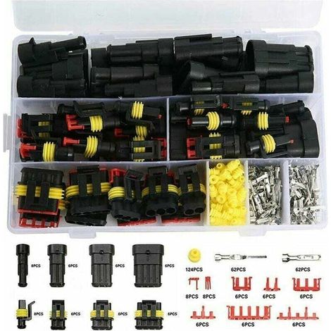 Kit De Connecteurs Imperméables Comprenant 352 Pièces De Terminaux Électriques De Voiture Étanches À 1/2/3/4 Broches, Adaptés Aux Motos, Scooters Et Voitures.