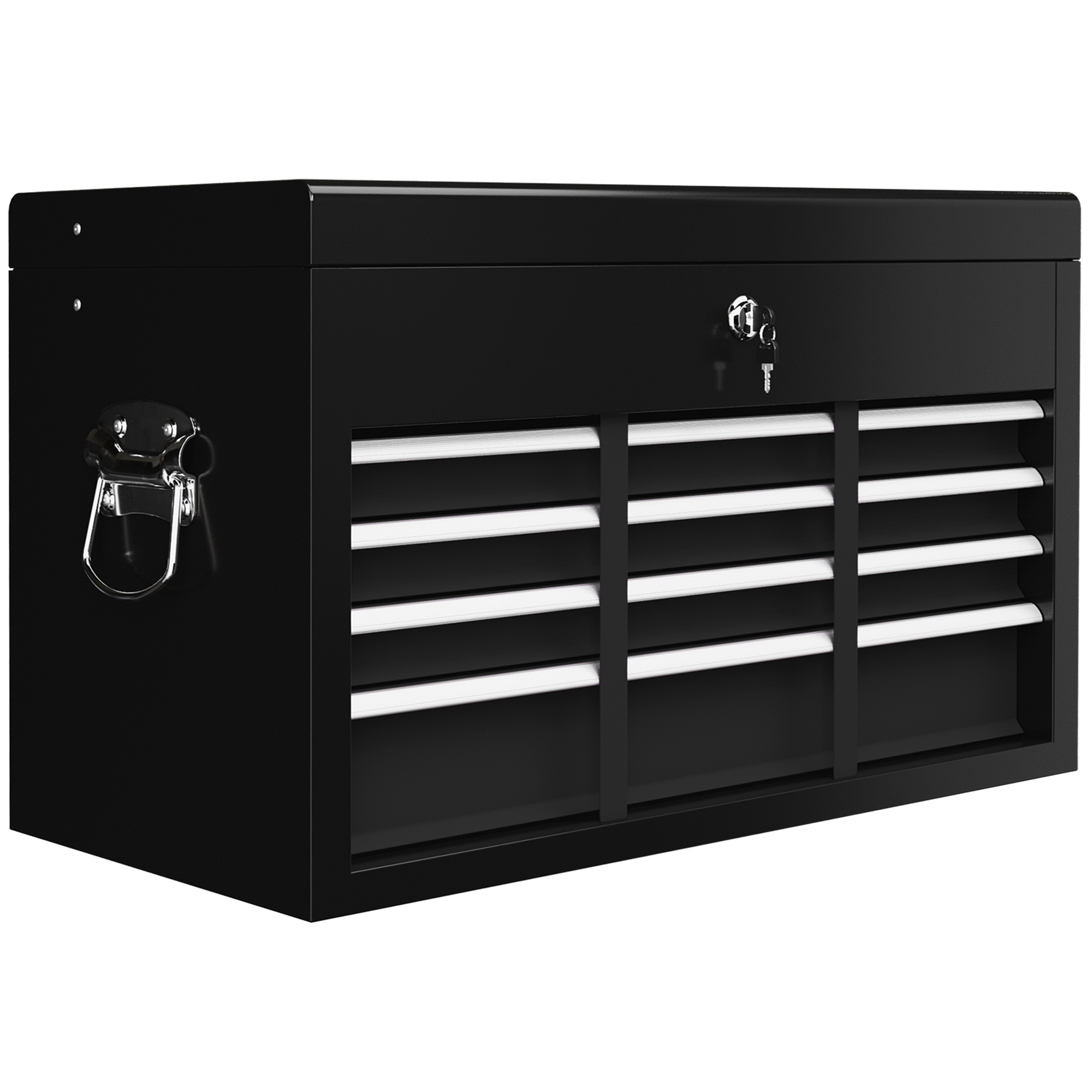 Werkzeugkiste Abschließbar, 6 Schubladen, Stahl, 60x26x34 Cm, Schwarz, Bis 50 Kg