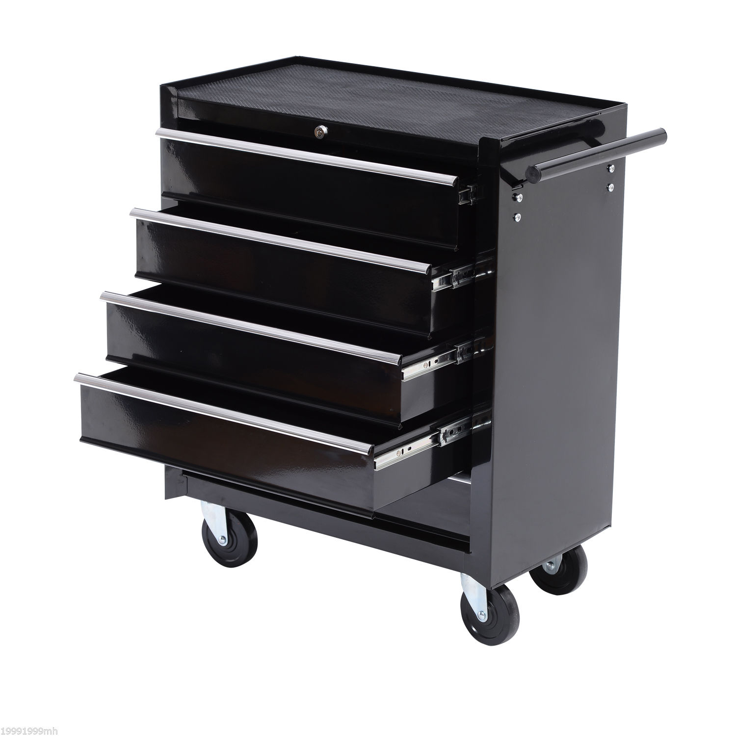 Werkzeugschrank Rollbar, 5 Schubladen, Stahl, Schwarz