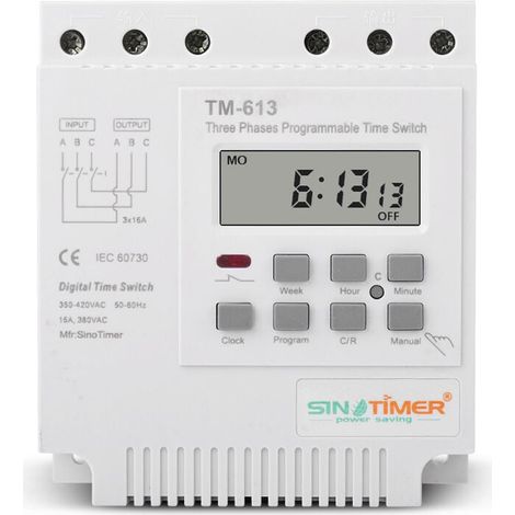 Tm-613 Programmierbares Zeitrelais 380v / 50-60hz 16a Wöchentliches Relais Leistungsschalter Mit Timer Dreiphasiger Timer-schalter Intelligente Digitale Uhr
