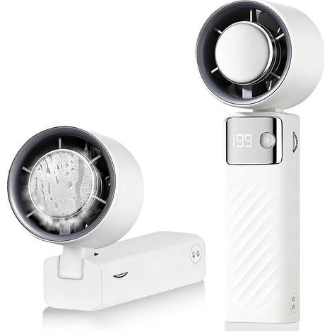 Mini Tragbarer Ventilator, Leistungsstark 5000mah, Wiederaufladbar Über Usb Mit Batteriestandsanzeige, 199 Turbo-geschwindigkeitsstufen, 16 Stunden Akkulaufzeit, Leicht Und Leise Für Reisen, Büro, Zuh