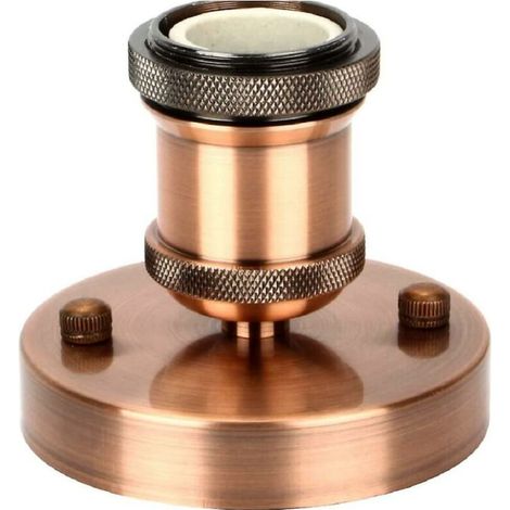 E27-lampenfassung Im Vintage-stil, Retro Lichtsockel-adapter Für Kronleuchter, Kabellos, Innen Aus Keramik Mit Antik-messing-rot