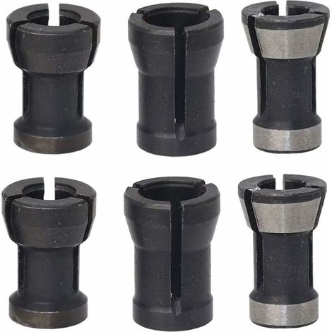 6 Stück Hss Spannzangen Kopf Spannzangen Adapter Konverter Für Bohrmaschinen Gravurmaschinen Für Fräser Elektrowerkzeuge Router Halter (6/6.35/8mm)
