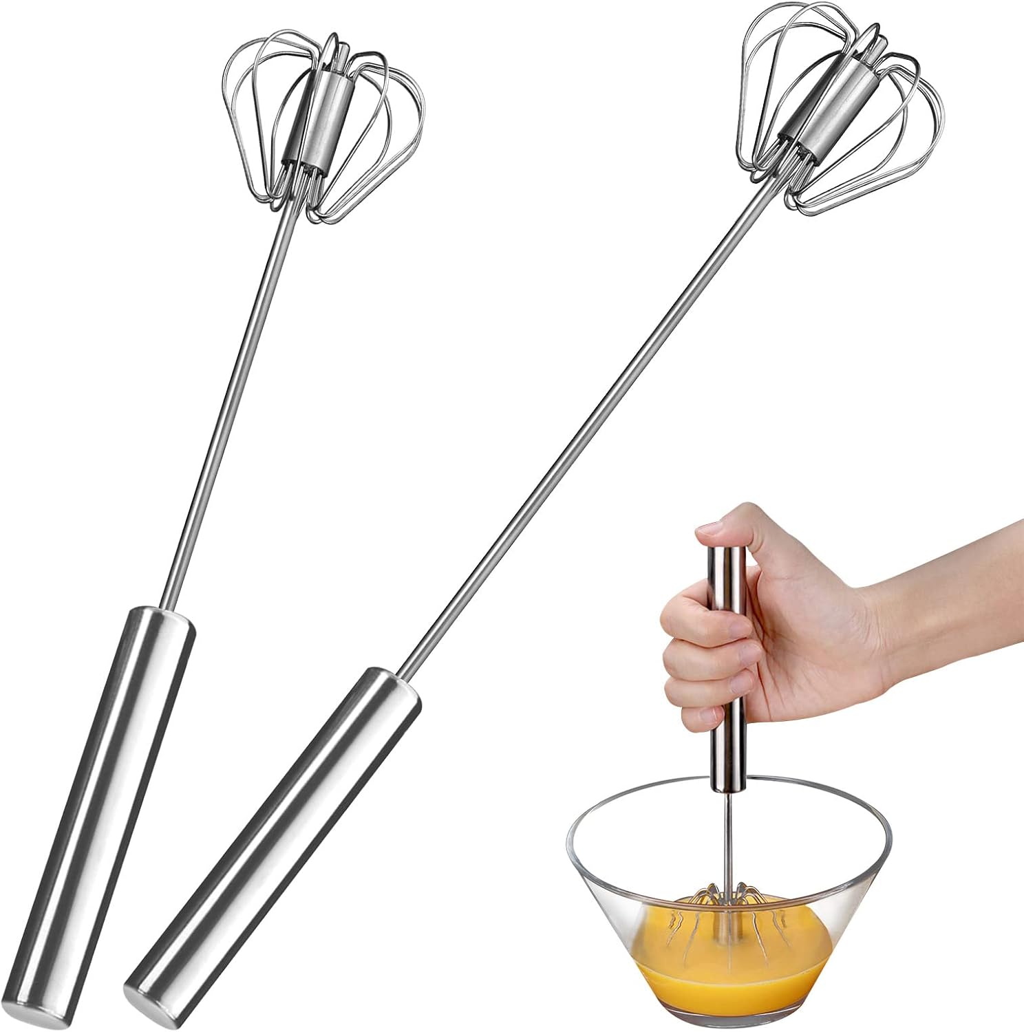 Schneebesen, 2er-pack Edelstahl, Küchenutensilien Für Zuhause, Handschneebesen, Schneebesen, Handmixer Zum Schlagen, Verarbeiten Und Rühren (35,5 Cm Und 25,4 Cm)