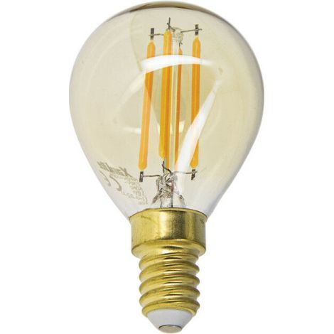 Ampoule Led Rétro En Forme De Boule Avec Verre Ambre, Culot E14, 3,8 W (équivalent 30 W), 350 Lm, Lumière Chaude Blanc (2700 K)