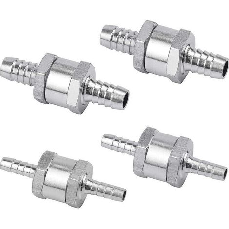 4-teiliges Set Rückschlagventile Für Dieselkraftstoff 6/8/10/12 Mm, Kraftstoffventil Aus Aluminiumlegierung Mit Pfeilmarkierung Für Benzin- Und Dieselfahrzeuge, Boote Und Motorräder