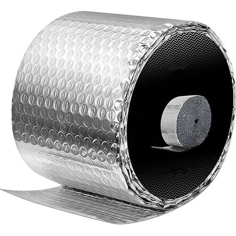 Wärmedämmfolie 6 Zoll X 25 Fuß, Doppelseitige Aluminiumfolie 3 Mm Beständig Für Wärmereflektor Und Kälteschutz, Ideal Für Dach, Wand, Auto, Fenster