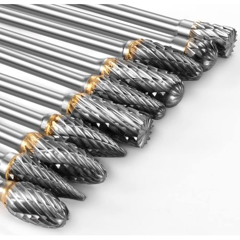 Carbide Fräser-set Kompatibel Mit Dremel, 10-teiliges Metall-fräser-set Mit 1/8” Schaft Für Basteln, Holzschnitzen, Metallpolieren, Gravieren Und Bohren