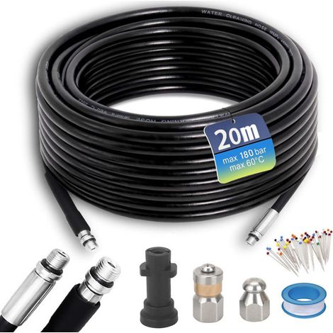Abflussreinigungs-schlauch Für Kärcher, 20 M, 180 Bar, 60 °c, Kärcher-kanalreinigungsfeder Kompatibel Mit Adaptern Für Kärcher K2, K3, K4, K5, K6, K7 Zubehör