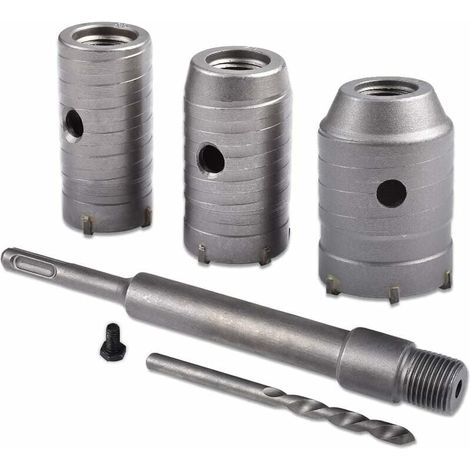 Lochsäge-kernbohrer, Durchmesser 30 Mm, 40 Mm, 50 Mm, Lochsägen-set, Betonkernbohrer 350 Mm Sds Plus Verlängerungswelle, Spitze Aus Hartmetall, Lochsäge Für Ziegel, Stein, Beton, Zement