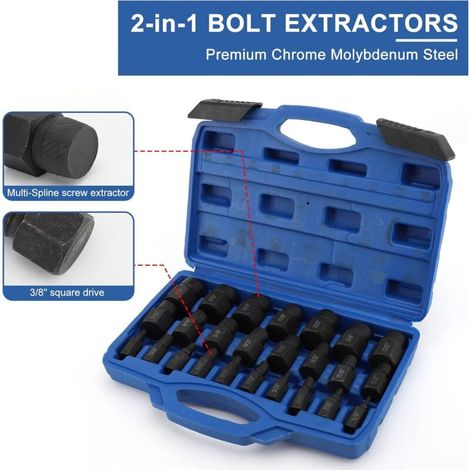 25-teiliger Schrauben-extraktor-set Für Radmuttern, Hochfester Extraktor Für Abgebrochene Schrauben, Multifunktionaler Gewindestift-extraktor Zum Entfernen Von Rostigen Und Abgerundeten Bolzen
