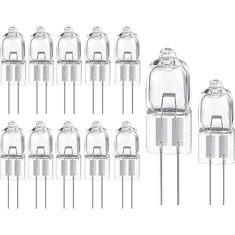 Ampulle Halogen G4 12v 20w, 12 Stück Ampulle G4 3000k Warmweiß, Halogenstehlampe Mit Stiftbasis, Dimmbar, Halogenlampe G4 Für Kristalllüster, Mikrowelle, Kochherd, Deckenleuchten