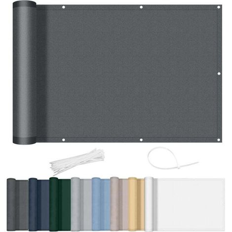 Sichtschutz Für Balkon 90 X 400 Cm, Wasserdicht, Blickdicht, Winddicht, Mit Löchern Und Kabelbindern, Für Außenterrasse, Anthrazit