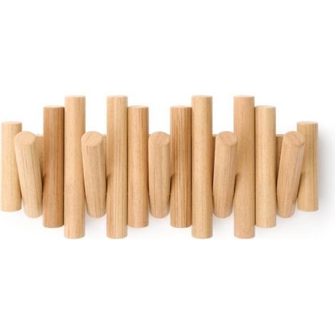 37,5x16,x4 Cm Steppdecke 5 Wandhaken 5 Haken, Naturholz
