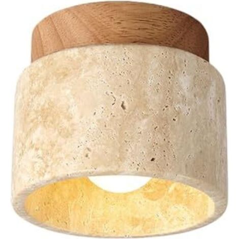 Deckenleuchte Aus Holz, Marmor Und Stein, Stil Der Mitte Des Jahrhunderts Im Modernen Look, Halbbündig Montiert, Kleine Flur-deckenleuchte Im Vintage-landhausstil, Ideal Für Eingangsbereich, Veranda O