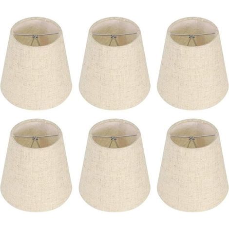 6er-set Kleine Lampenschirme, Tonnenförmige Jute-lampenschirme Zum Anclippen Auf Glühbirne Für Tischlampe Und Stehlampe, Nordischer Beige-lampenschirm 3,5 X 5,5 X 5,2 Zoll