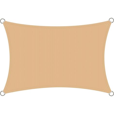 Quadratische, Wasserdichte Beschattungstuch 3 X 4 M, Wasserbeständig, Aus Pes, Bietet 98 % Uv-schutz Für Terrasse, Garten, Pergola, Sand.
