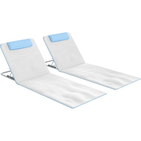 Klappbarer Strand- Und Gartenliege Mit Verstellbarer Rückenlehne, Seitentasche, Maße 48 Cm X 134 Cm X 33–43 Cm, Farbe Beige