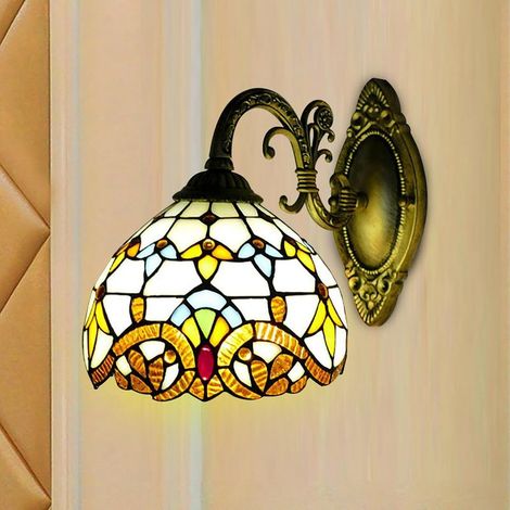 Wandlampe Im Viktorianischen Stil, 10 W Led Mit Beigem Glasschirm, E27-fassung, Innenbeleuchtung Für Wohnzimmer Und Flur, Maße 25 X 20 Cm
