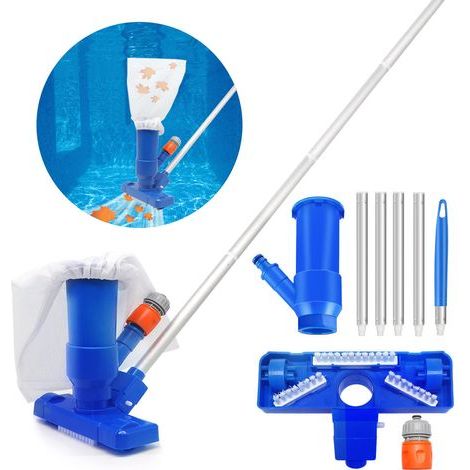 Poolstaubsauger, Tragbarer Poolstaubsauger Mit Bürste Und Abnehmbarem Aluminiumgriff, Manueller Poolreiniger, Bodenabsaug-kit Für Pools, Springbrunnen Und Whirlpools