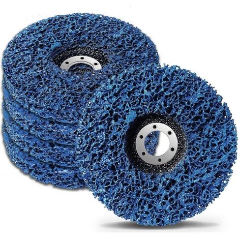 5-teiliges Reinigungsscheiben-set (blau) 125 Mm, Entlackungsschleifscheibe, Poly-band-schleibscheibe, Rostentfernungsscheibe Für Winkelschleifer