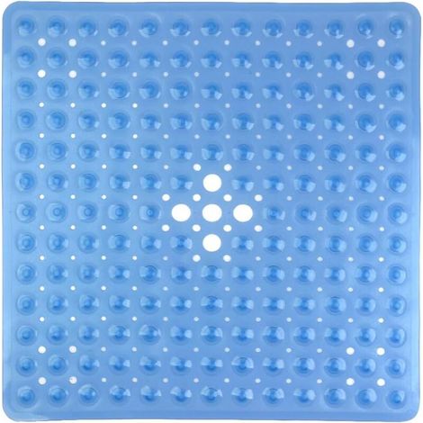 Rutschfeste Duscharmatten, Quadratisch Aus Pvc, 53 × 53 Cm, Badematte Mit Saugnäpfen Für Küche Und Badezimmer - Blau