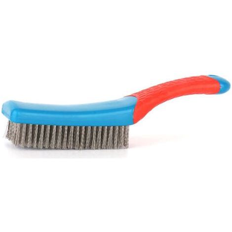 Petite Bürste Aus Edelstahl, Multifunktionale Kratzbürste Mit Silikongriff Zum Entfernen Von Rost, Farbe Und Beton.