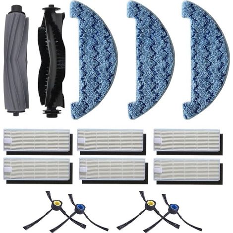 Kit Kompatibel Mit Den Staubsaugern Zaco A9spro A10 Und Wischrobotern, Einschließlich Seitenbürsten, Hauptbürsten, Wischtüchern Und Filtern