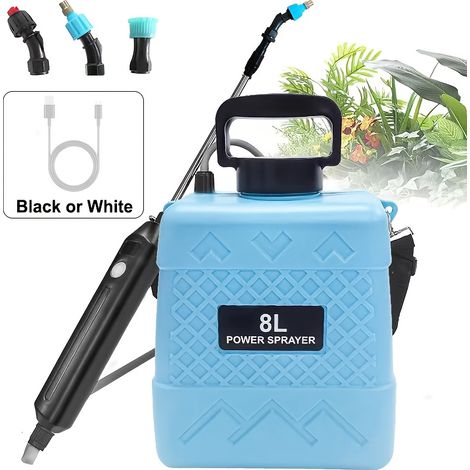 Akkubetriebener Elektrischer Sprühgerät Mit Usb-ladefunktion, 8l – Schulterträger-sprühgerät Mit Lithium-batterie, Teleskoplanze Und 3 Verstellbaren Düsen