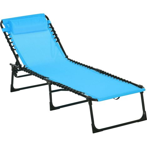 Faltbare Liege Aus Metall Mit Atmungsaktiver Hülle, Maße 189 X 58 X 30 Cm, Farbe Blau