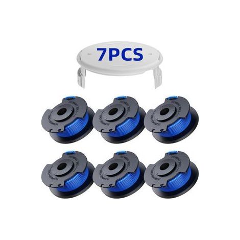 2er-pack Ersatz-nylonschnur-spulen – Kompatibel Mit Ryobi Ac14rl3a Und Ac14hca – Fadenkopf Für Rasenmäher (6 Spulen + 1 Abdeckung, Blau)