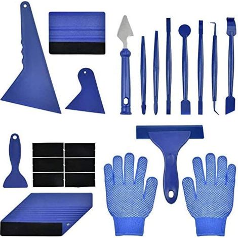 21 Teile Vinyl-verpackungswerkzeug-kit Für Autos, 8 Teile Mikro-stick-rakel, 2 Formen Filzrakel Mit 6 Ersatzfilzstiften, Handschuhe, Vinyl-film-glättwerkzeug-kit