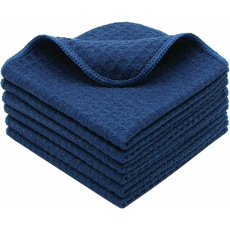 Küchentücher, Super Saugfähiges Mikrofasertuch, Weiche Und Waschbare Küchenservietten, Blau Marine Wischtuch 6er-pack, 30cmx30cm