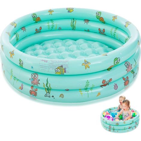 Runder Kinderplanschbecken, 100x35cm Aufblasbares Kinderplanschbecken, Rundes Aufblasbares Planschbecken. Kinderplanschbecken, Aufblasbarer Pool Mit 3 Ringen, Aufblasbarer Pool Für Kinder