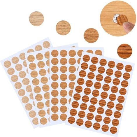 21mm Schraubenabdeckungen, 216 Stück Holzmuster-aufkleber Aus Pvc Zur Abdeckung Von Möbel- Und Wandschraubenlöchern Zum Verstecken Von Möbelmängeln