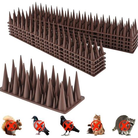 Set Aus 20 Braunen Kunststoff-vogelschreckern Für Balkon, Fensterbank, Dach Und Zaun – Taubenschutz Für Haus Und Garten