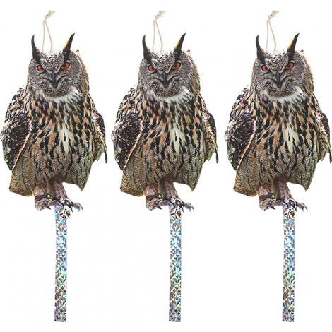 3er-set Vogelschreck – Anti-tauben-schreck, Eule – Reflektierend – Mit Eulen-glocke