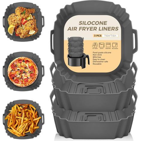3er-set Silikonformen Für Die Heißluftfritteuse – Wiederverwendbar – Ölloses Kochen – Zubehör Passend Für Airfryer