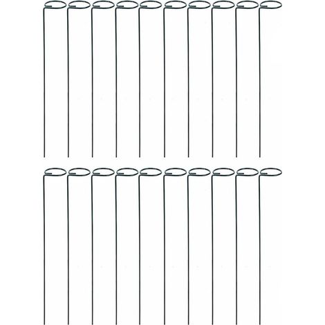 Set Aus 20 Gartenstützen, Metall, Dunkelgrün
