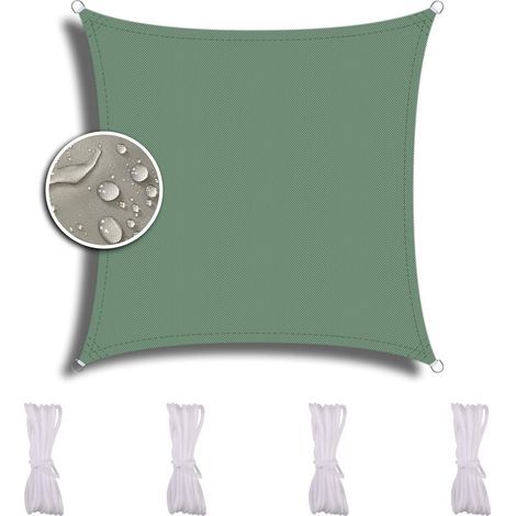 Schattensonnensegel Quadratisch 3x3m, Für Garten, Terrasse, Camping, Wasserdicht Und Widerstandsfähig, Uv-schutz, Wasserdichtes Sonnensegel, Dunkelgrün