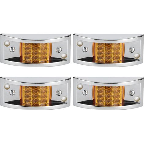 Seitenkontrollleuchte, 4 Stück, 12 Led, 10–30 V, Verchromte Seitenkontrollleuchte, Orangefarbener Blinker, Positionsleuchte, Wasserdichte Signal­lampe, Ersatz Für Auto.
