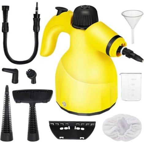 Tragbarer Dampfreiniger 1000 W Mit 9 Fleckenentfernungs-zubehörteilen, Entfernt Fett, Autositze, Fenster Und Vieles Mehr, Polsterreiniger Für Sofas, 350 Ml Tank