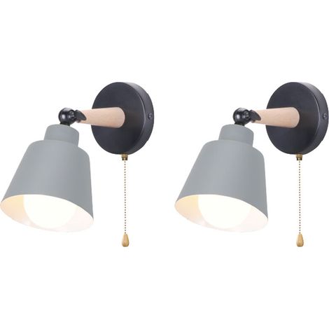 Wandlampe Im Vintage-retro-stil Aus Metall Und Holz – E27-fassung – 180° Drehbar – Für Schlafzimmer, Küche, Flur – Ohne Leuchtmittel
