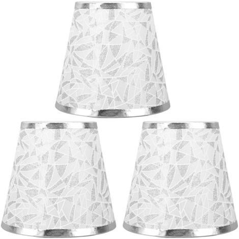 Abat-jour Aus Stoff Zum Anklemmen, Modernes Design In Fassform, Stoffschirmpassung Für E14-leuchtmittel, Geeignet Als Pendelleuchte Und Wandleuchte, 3 Stück, Silber