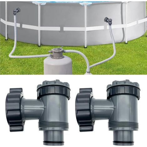Ein- Und Ausgangsventil Für Coleman, Intex, Bestway, Filterpumpe Für Oberirdische Pools, Ersatzteile Für Poolpumpen, Für 1-1/2 Zoll-schlauch (2er-pack), 38 Cm